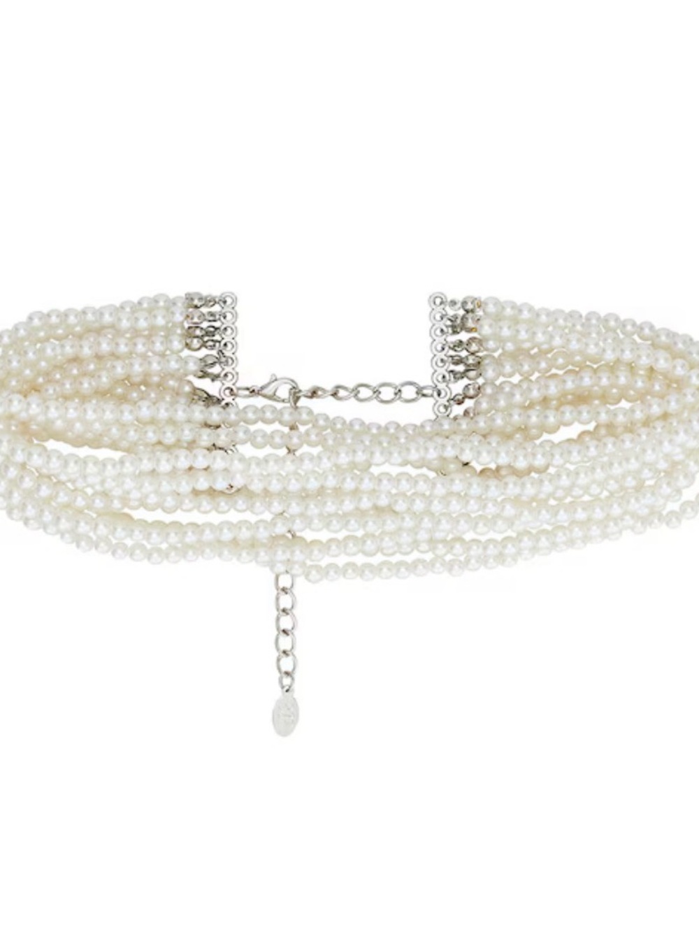 Classic White Pearl Multi-Strand Choker Necklace